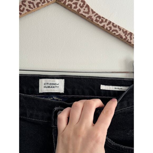 CITIZENS OF HUMANITY Marlee Black Relaxed Taper Jeans in The Cliffs Size 26 - Picture 6 of 10